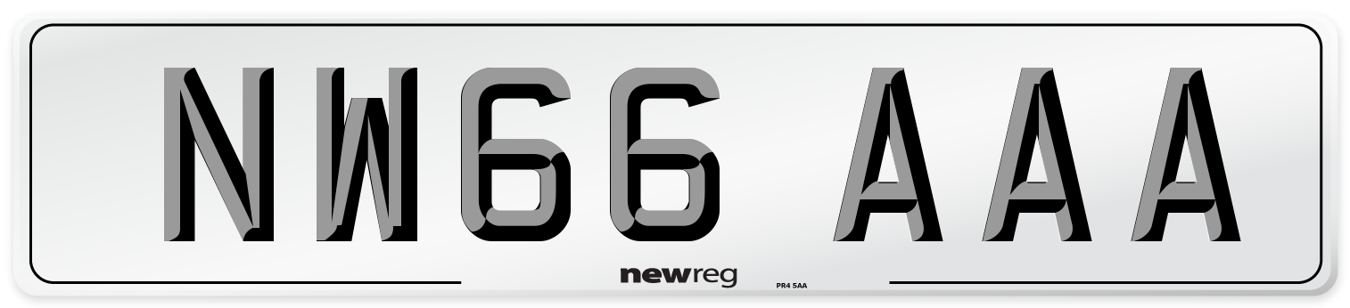 NW66 AAA Number Plate from New Reg